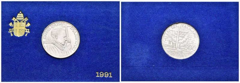 Giovanni Paolo II (Karol Woityla) 1978-2005 - 500 lire 1991 "anno della Dottrina...