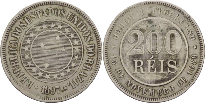 Brasile - Repubblica degli Stati Uniti del Brasile (1889-1967) - 200 reis 1897 -...