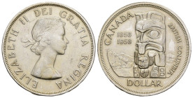 Canada - 1 Dollaro 1958 - Elisabetta II, British Columbia - Ag. 800 - KM# 55