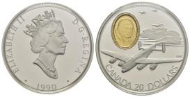 Canada - 20 Dollari 1990 - Lancaster 683 AVRO - Ag. 925 - KM# 172 - in cofanetto