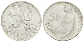 Cecoslovacchia - 50 Corone 1947 - 3° Anniversario della Rivolta Slovacca - Ag. 500 - KM# 24