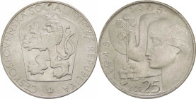 Cecoslovacchia - Repubblica Socialista (1960-1990) - 25  korun 1965 - KM#59 - Ag