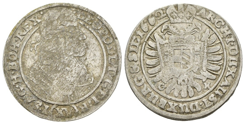 Germania (Silesia) - 15 Kreuzer 1662 - Leopoldo I (1657-1705) - zecca di Breslau...