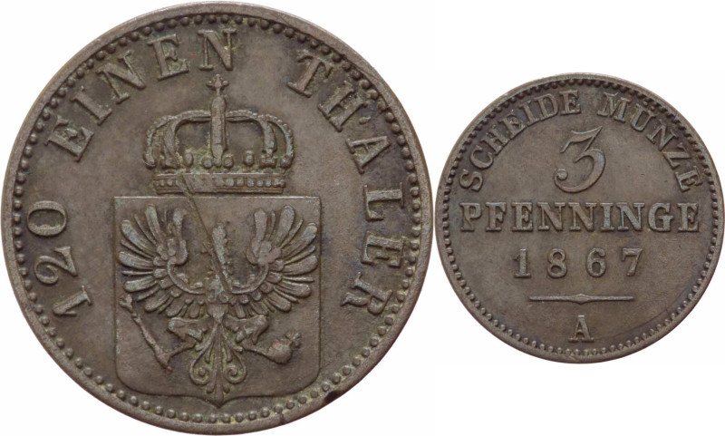 Germania - Regno di Prussia - Wilhelm I (1861-1888) - 3 Pfenninge 1867 A - KM# 4...