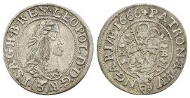 Ungheria - 3 Krajczár 1666 - Leopoldo I (1657-1705) - Ag. - Gr.1,50 - ÉH# 1084