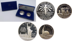Stati Uniti d'America (Dal 1776) - set da 1 dollaro e 1/2 dollaro 1986 "Centenario della Statua della Libertà" - Ag - in confezione originale
