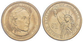 Stati Uniti d'America (1776-oggi) - 1 dollaro 2009 "John Tyler" - Descrizione del bordo mancante ('*** E PLURIBUS UNUM **********' 2009 Marchio di Zec...