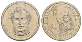 Stati Uniti d'America (1776-oggi) - 1 dollaro 2009 "Zacary Taylor" - Descrizione del bordo mancante ('*** E PLURIBUS UNUM **********' 2009 Marchio di ...