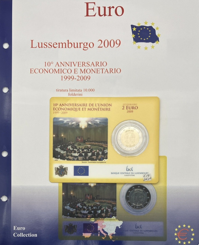 Lussemburgo - Coincard 2 Euro 2009 - 10° Anniversario dell'Unione monetaria euro...