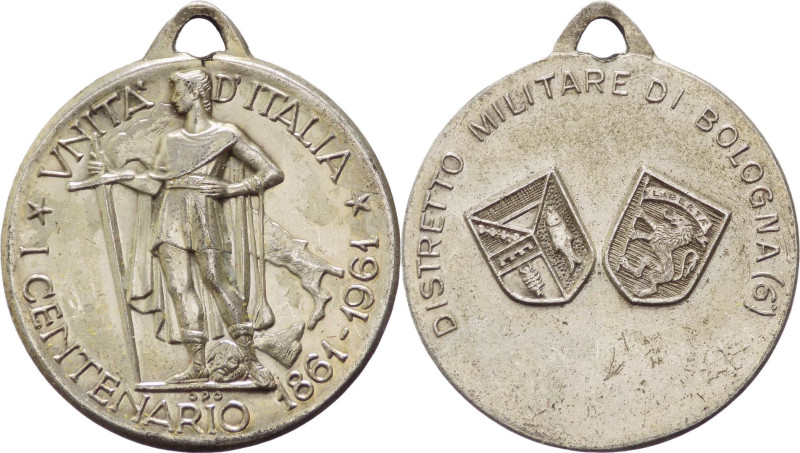 Italia - Medaglia emessa nel 1961 per il Distretto militare di Bologna, commemor...