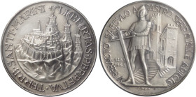 San Marino - Medaglia commemorativa del V° Centenario della annessione del Castello di Serravalle - Ø 32 mm - Ag - In folder