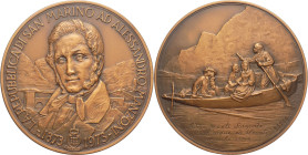 San Marino - medaglia commemorativa di  Alessandro Manzoni - 1973 -  Opus Johnson - 60 mm - Ae - in cofanetto