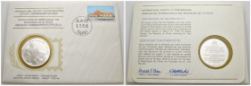 Busta filatelica con medaglia commemorativa in argento - dott. Sun Yat-sen padre della repubblica cinese - 12 marzo 1975