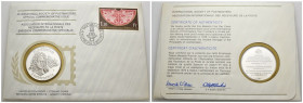 Busta filatelica con medaglia commemorativa in argento - antico patrimonio del Liechtestein - 4 settembre 1975