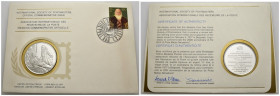 busta filatelica con medaglia Proof commemorativa in argento - 200° anniversario della nascita di Prota Matti Ja NenaDovic - 4 febbraio 1977