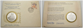 busta filatelica con medaglia Proof commemorativa in argento - costumi popolari cecoslovacchi - 31 agosto 1977