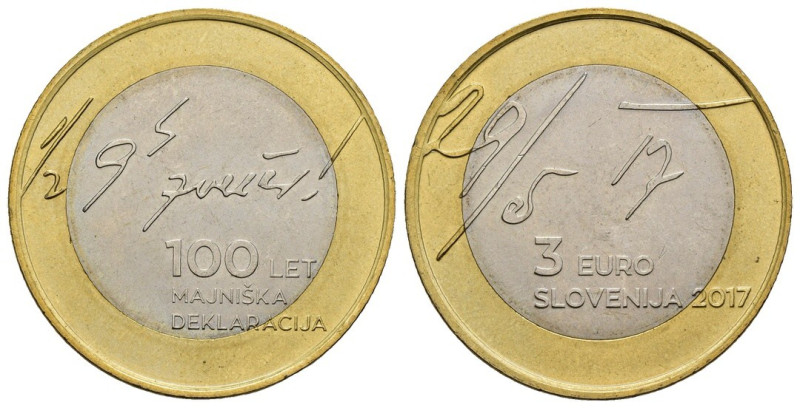 Slovenia - 3 euro pattern 2017 "100° anniversrio Dichiarazione di Maggio 1917-20...