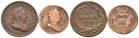 Ducato di Milano - Maria Theresa d'Asburgo (1740 - 1780) - lotto di 2 monete Cu. - Gr.8,08; Gr.2