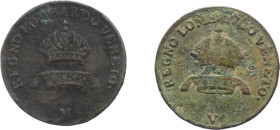 Regno Lombardo-Veneto - Francesco II (1792-1835) - lotto di 2 monete da 1 centesimo 1823 M e 1822 V - Cu
