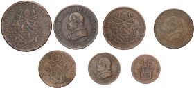 Stato Pontificio -  Pio IX, Mastai Ferretti (1846-1878) - lotto di 7 monete - Ae