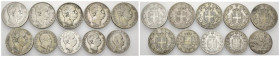 Regno d'Italia - lotto di 10 monete - nominali e anni vari - Ag.