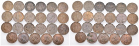 Regno d'Italia - lotto di 23 monete da 1 Centesimo - Vittorio Emanuele III (1900-1943) - Cu. - anni vari