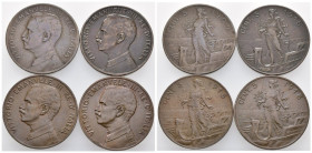 Regno d'Italia - lotto di 4 monete da 5 Centesimi - Vittorio Emanuele III (1900-1943) - anni vari