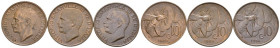 Regno d'Italia - lotto di 3 monete da 10 Centesimi Ape - Vittorio Emanuele III (1900-1943) - Cu. - anni vari