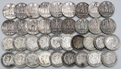 Vittorio Emanuele III - Lotto di 36 monete da 5 lire aquilotto anni vari - 118.7 g