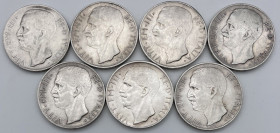 Vittorio Emanuele III - Lotto di 7 monete da 10 lire Biga 1927 - Ag.