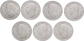 Regno d'Italia - Vittorio Emanuele III (1900-1943)  - lotto di 7 monete da 1 lira impero 1941 - Ac - Alta conservazione