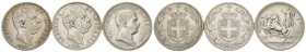 Regno d'Italia - lotto di 3 monete da 2 lire 1883, 1884, 1917 - Ag