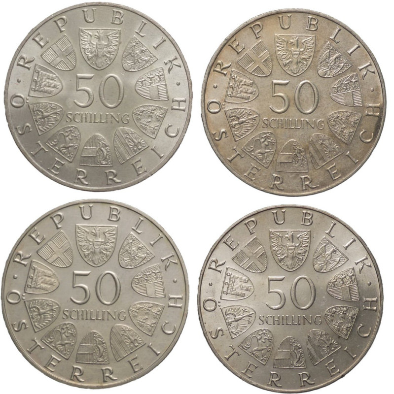 Austria - Lotto di 4 monete da 50 Shilling anni vari - Ag.

SPEDIZIONE IN TUTT...