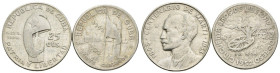 Cuba - Prima repubblica  (1902-1906, 1909-1959) - Lotto di 2 monete da 20 e 25 centimos - Ag