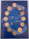 Lotto di 12 monete da 1 eurocent  2002 di ogni membro fondatore dell'Unione Europea: Austria, Belgio, Finlandia, Francia, Germania, Irlanda, Italia, L...