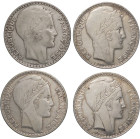 Francia - Lotto di 4 monete da 20 franchi anni vari - Ag. gr. 80