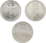 Germania - Repubblica Federale (dal 1948) - Lotto di 3 monete da 5 marchi commemorative 1972, 1973 e 1974 - Ag