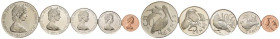 Isole Vergini Britanniche - Elisabetta II (1952-2022) - serietta 1975: 50 cents; 25 cents; 10 cents; 5 cents; 1 cent - metalli vari