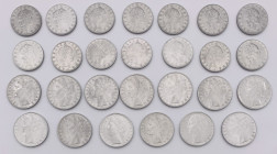 Repubblica Italiana (dal 1946) - Monetazione in lire (1946-2001) - lotto di 14 pezzi da 50 lire (1954-1967) e 13 pezzi da 100 lire (1955-1967)