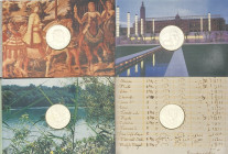 Lotto di 4 monete comemorative in argento da 500 lire 1992: 5° centenario della morte di Lorenzo il Magnifico;  flora e fauna d'Italia; 25° olimpiade ...