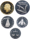 Repubblica Italiana (dal 1946) - Monetazione in lire (1946-2001) -  lotto di 5 monete 1985 - metalli vari