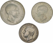Jugoslavia - lotto di 3 monete: 10 dinara 1931; 20 e 50 dinara 1938 - Ag
