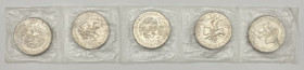 Messico - lotto di 5 monete da 25 Pesos 1968 - Ag. 720 - XIX giochi olimpici estivi: Messico City - KM# 479 - in blister di zecca