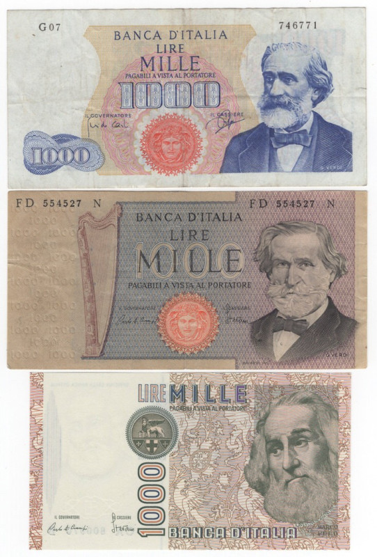 Repubblica Italiana (dal 1946) - monetazione in lire (1946-2001) - lotto di 3 ba...