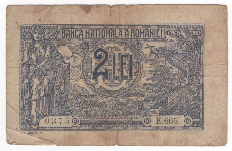 Romania - Carol I (1881-1914) - 2 lei 1915 - N° serie: 0375 E665 - P# 18

B
...