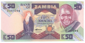 Zambia - Repubblica (dal 1964) -  50 kwacha 1986-1988 - N°serie: 45/F 160294 - P# 28