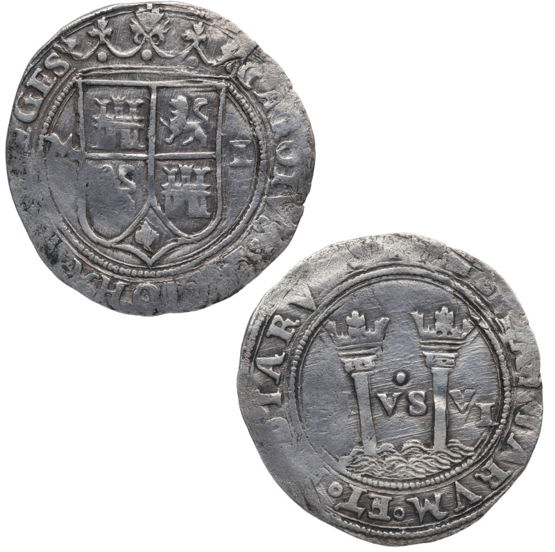 Juana y Carlos (1504-1555). México. 1 real. A&C 72. Ag. 3,30 g. MBC. Est.300.