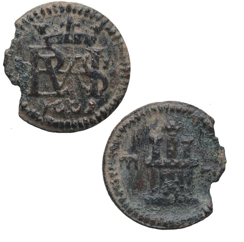 1602. Felipe III (1598-1621). Segovia. 1 Maravedí. A&C 106. Cu. 0,79 g. MBC-. Es...