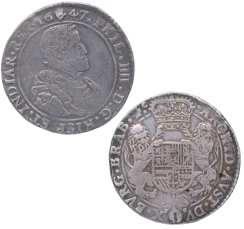 1647. Felipe IV (1621-1665). Amberes. ducatón. Ag. 32,40 g. EBC-. Est.440.