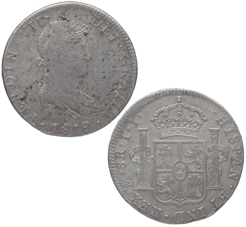 1819. Fernando VII (1808-1833). México. 8 reales. JJ. A&C 1334. Ag. 26,94 g. MBC...